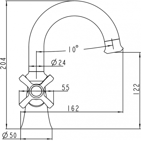 Смеситель для раковины KAISER Carlson Lux 11211 хром