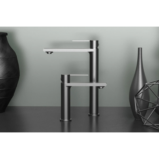 Смеситель для раковины KAISER Serio 05311-15 вороненая сталь