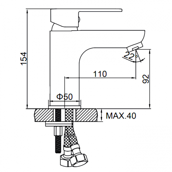 Смеситель для раковины LEDEME H10 L1010 хром