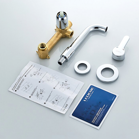 Смеситель для раковины LEDEME L1003-1 настенный, хром