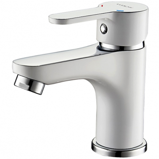 Смеситель для раковины LEDEME L1003W белый/хром