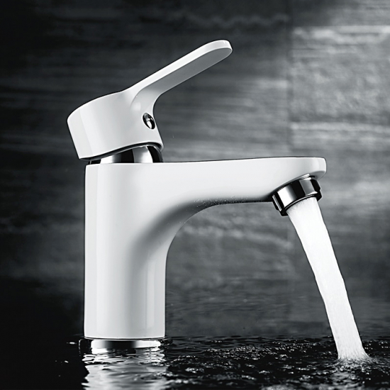 Смеситель для раковины LEDEME L1003W белый/хром