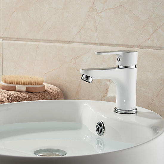 Смеситель для раковины LEDEME L1003W белый/хром