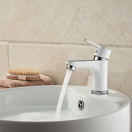 Смеситель для раковины LEDEME L1003W белый/хром