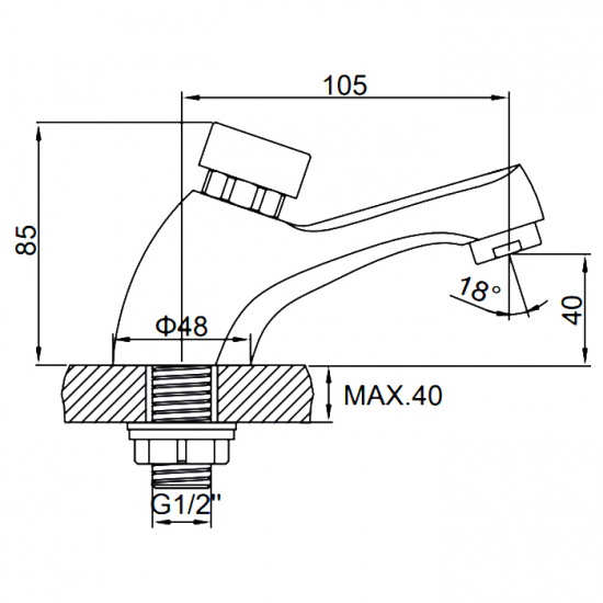 Смеситель для раковины LEDEME LH505 для холодной воды, порционный