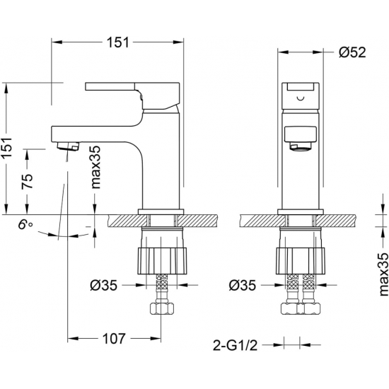Смеситель для раковины LEMARK Aura LM0606C