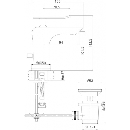 Смеситель для раковины LEMARK Contest LM5806CW белый/хром