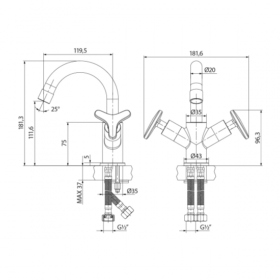 Смеситель для раковины LEMARK Plus Spirit LM1907C хром