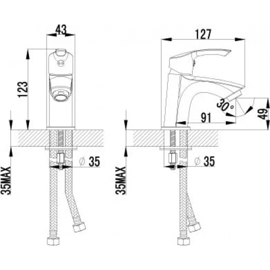 Смеситель для раковины LEMARK Plus Strike LM1106C хром