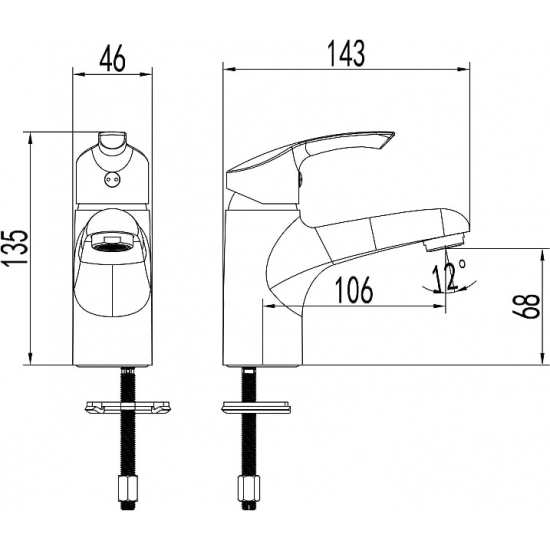 Смеситель для раковины LEMARK Plus Strike LM1130C хром