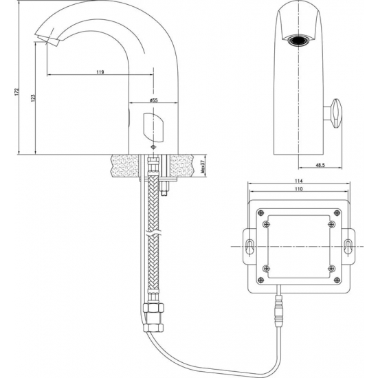 Смеситель для раковины LEMARK Project LM4656CE сенсорный бесконтактный 