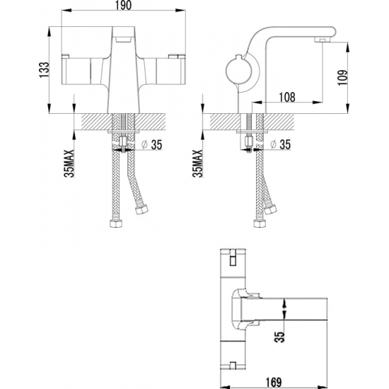Смеситель для раковины LEMARK Yeti LM7836C с термостатом, хром
