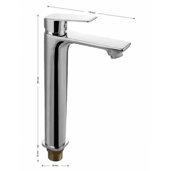 Смеситель для раковины MAGNUS 8401 высокий, хром