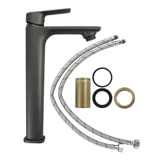 Смеситель для раковины MAGNUS 8402 высокий, графит