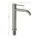 Смеситель для раковины MAGNUS 9144 из нержавеющей стали высокий, сатин