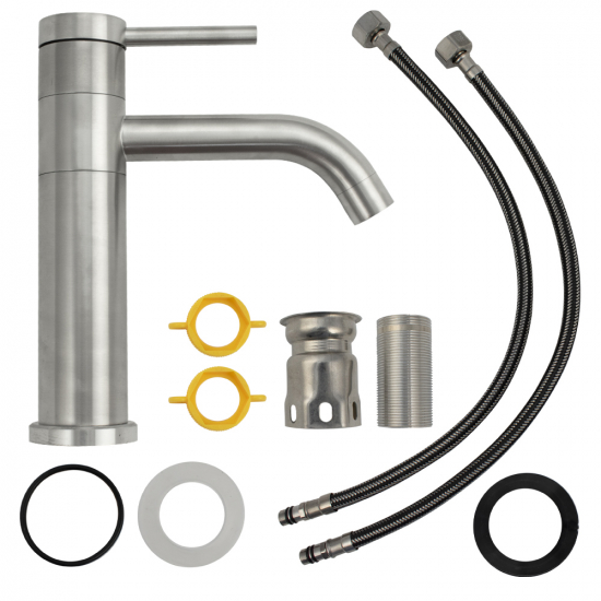 Смеситель для раковины MAGNUS 9145 из нержавеющей стали, сатин