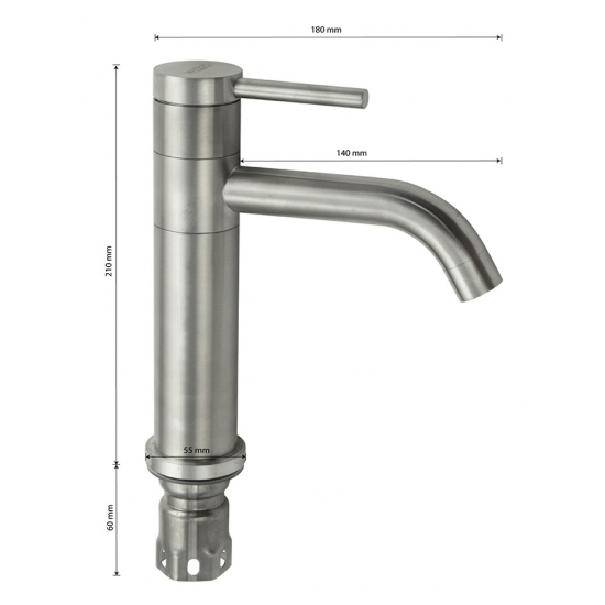 Смеситель для раковины MAGNUS 9145 из нержавеющей стали, сатин