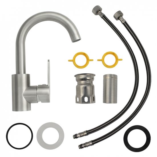 Смеситель для раковины MAGNUS 9147 из нержавеющей стали, сатин