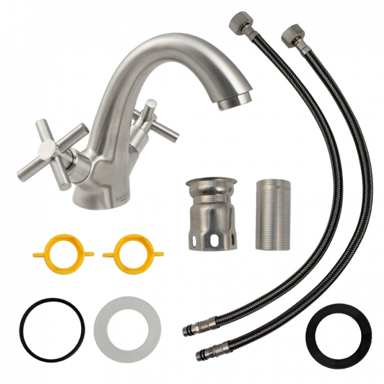 Смеситель для раковины MAGNUS 9231 из нержавеющей стали, сатин