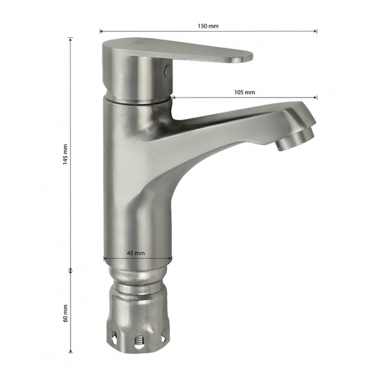 Смеситель для раковины MAGNUS 9246 из нержавеющей стали, сатин