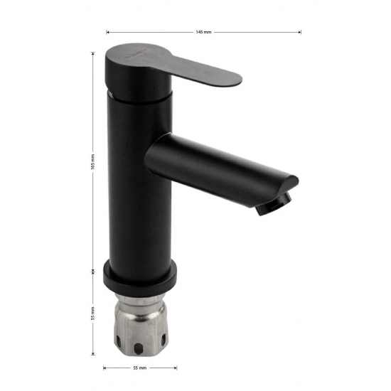 Смеситель для раковины MAGNUS 9449 из нержавеющей стали, чёрный