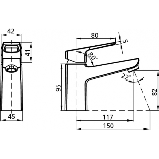Смеситель для раковины MILARDO Atlantic ATLSB00M01 хром