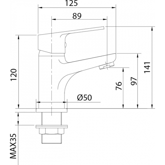 Смеситель для раковины MILARDO Helic HELSB00M01 хром