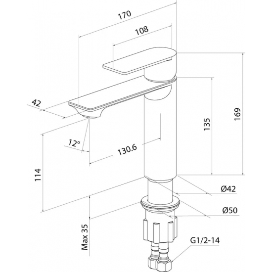 Смеситель для раковины MILARDO Maze MAZBN00M01 сатин