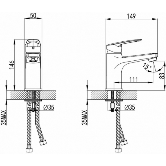 Смеситель для раковины MILARDO Niagara NIASB00M01 хром