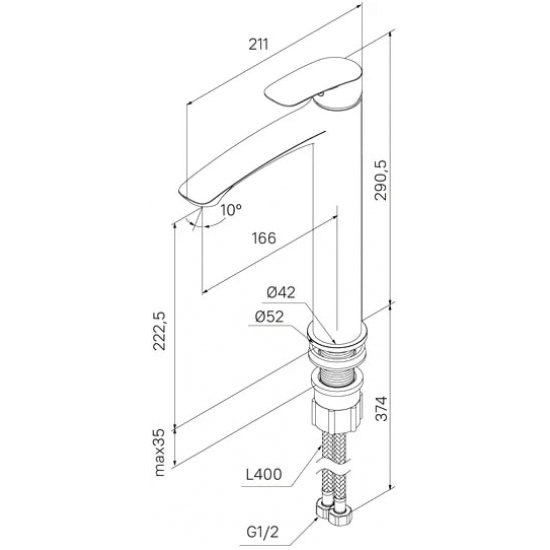 Смеситель для раковины MILARDO Rora RORWT01M01 белый матовый