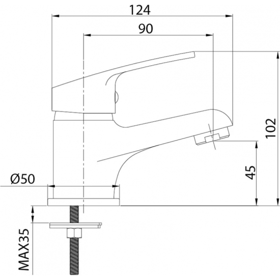 Смеситель для раковины MILARDO Simp SIMSB00M01 хром