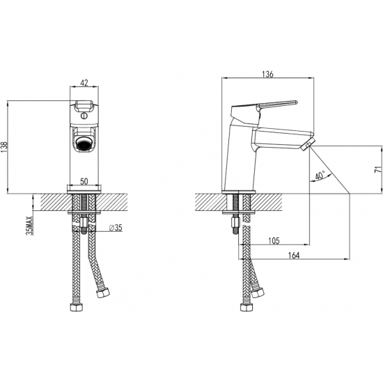 Смеситель для раковины MILARDO Stripe STRSB00M01 хром