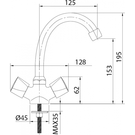 Смеситель для раковины MILARDO Tring TRISB00M01 хром