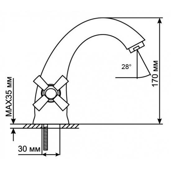 Смеситель для раковины MIXLINE ML09-04 без подводки