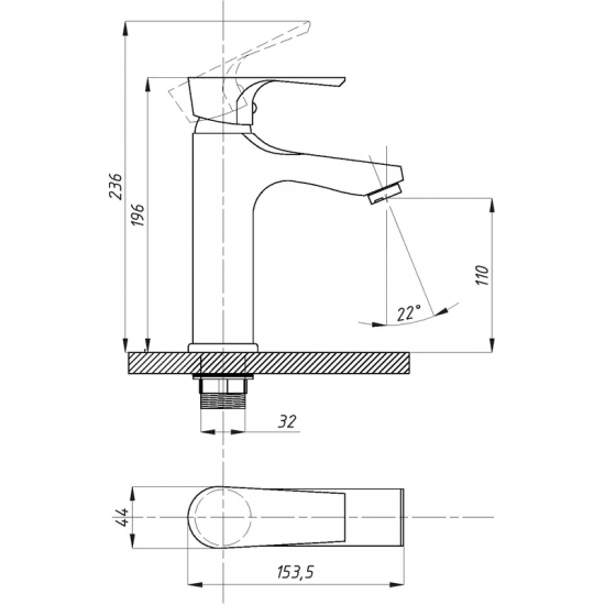 Смеситель для раковины ПРОФСАН Элит ПСМ-100-5 хром