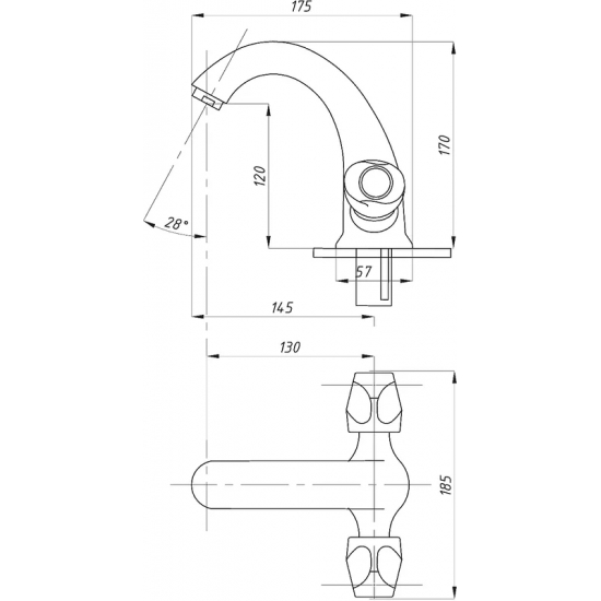 Смеситель для раковины ПРОФСАН Евро ПСМ-712-48 хром