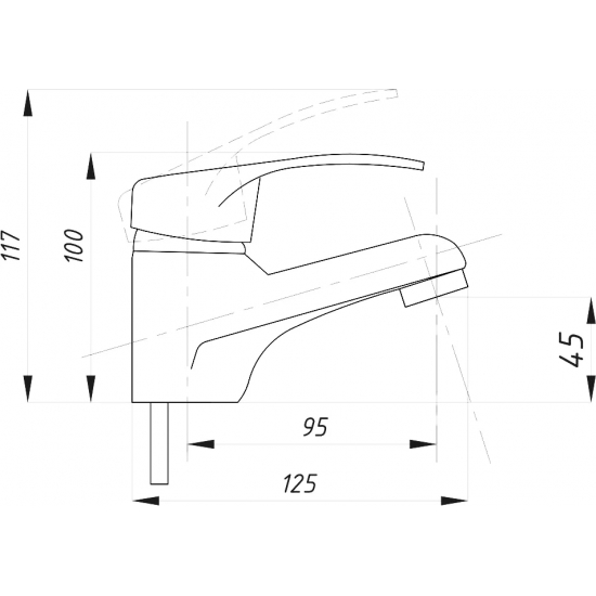 Смеситель для раковины ПРОФСАН Комплектация ПСМ-104-5 хром