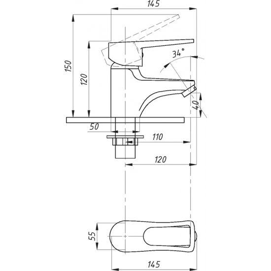 Смеситель для раковины ПРОФСАН Плюс ПСМ-740-017 хром