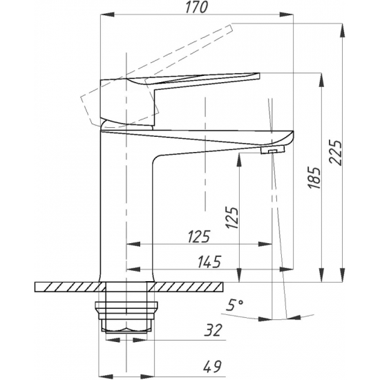 Смеситель для раковины ПРОФСАН Steel Black ПСМ-301-5 из нержавеющей стали, чёрная бронза