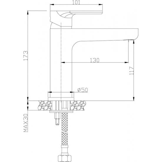 Смеситель для раковины ROSSINKA RS33-13 хром