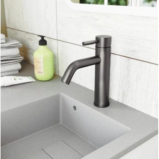 Смеситель для раковины RUSH Melos SUS1101-11Grey из нержавеющей стали, графит