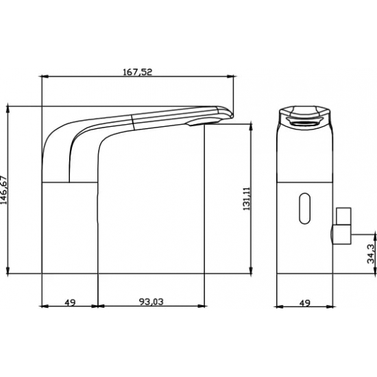 Смеситель для раковины RUSH Tinos TI3732-11 сенсорный, хром