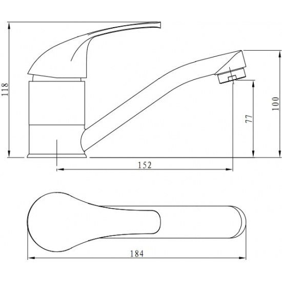 Смеситель для раковины RUSH Vrangel VR7114-26 хром