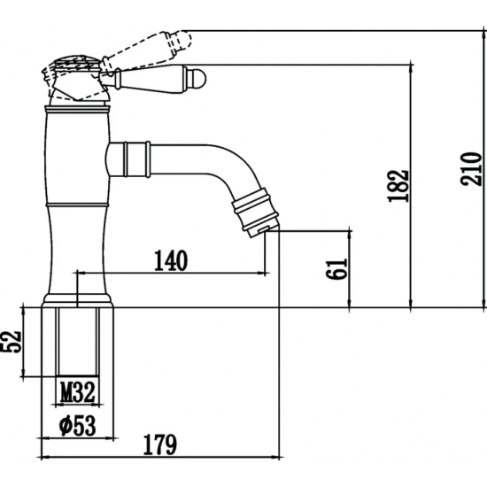Смеситель для раковины SAVOL S-006611C бронза