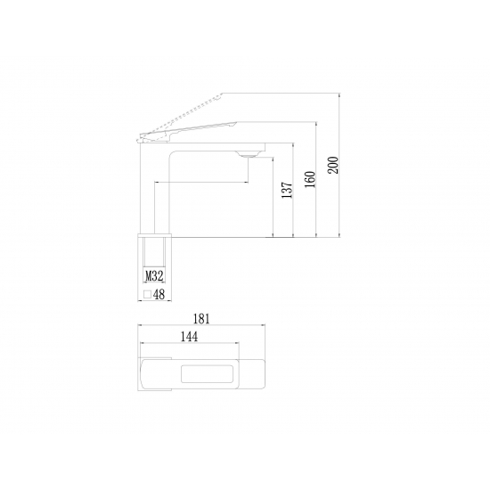 Смеситель для раковины SAVOL S-009001C матовое золото
