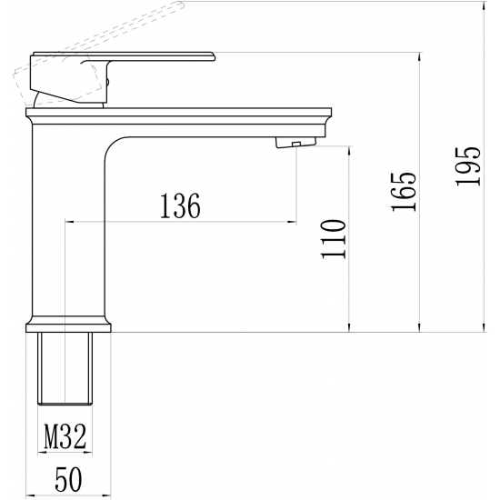 Смеситель для раковины SAVOL S-600301 хром