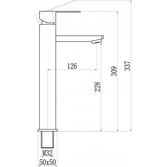 Смеситель для раковины SAVOL S-SUS2001 из нержавеющей стали, сатин