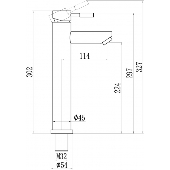 Смеситель для раковины SAVOL S-SUS2002 из нержавеющей стали, сатин