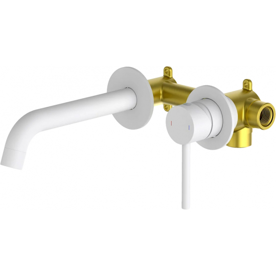 Смеситель для раковины TIMO Saona 2372/16SM С ВНУТРЕННЕЙ ЧАСТЬЮ матовый белый