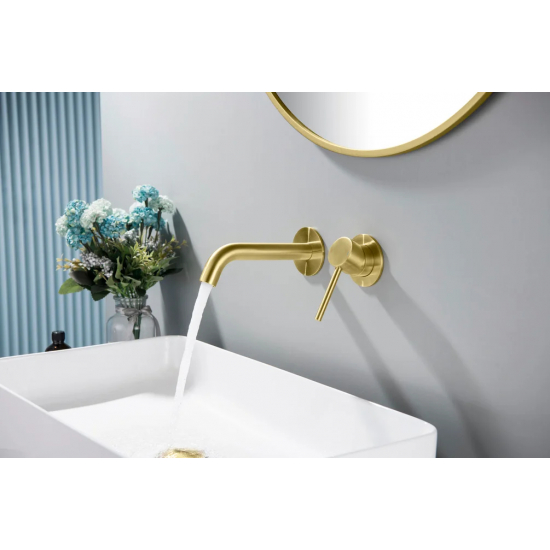 Смеситель для раковины TIMO Saona 2372/17SM С ВНУТРЕННЕЙ ЧАСТЬЮ золото матовое